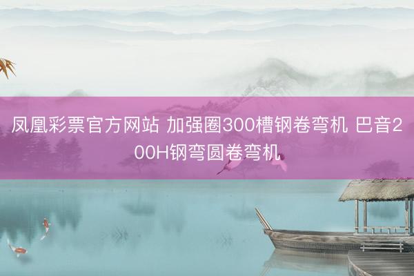 凤凰彩票官方网站 加强圈300槽钢卷弯机 巴音200H钢弯圆卷弯机