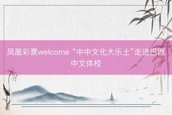凤凰彩票welcome “中中文化大乐土”走进巴西中文体校