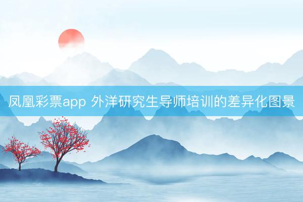 凤凰彩票app 外洋研究生导师培训的差异化图景
